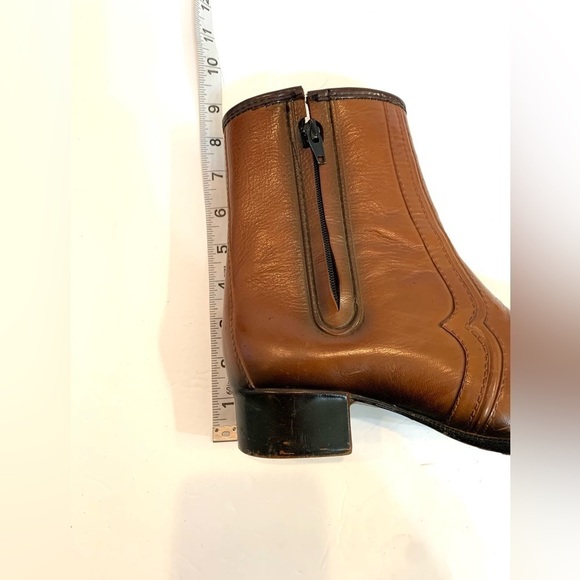1970’s Women’s Vintage Brown Zip Ankle Booties Boots Sz 7 - Picture 3 of 11